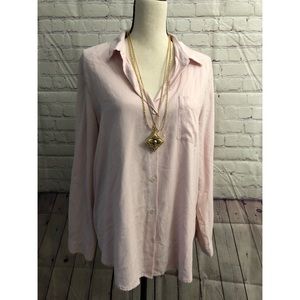 J. Jill Powder Pink Long Sleeve Button Down Blouse